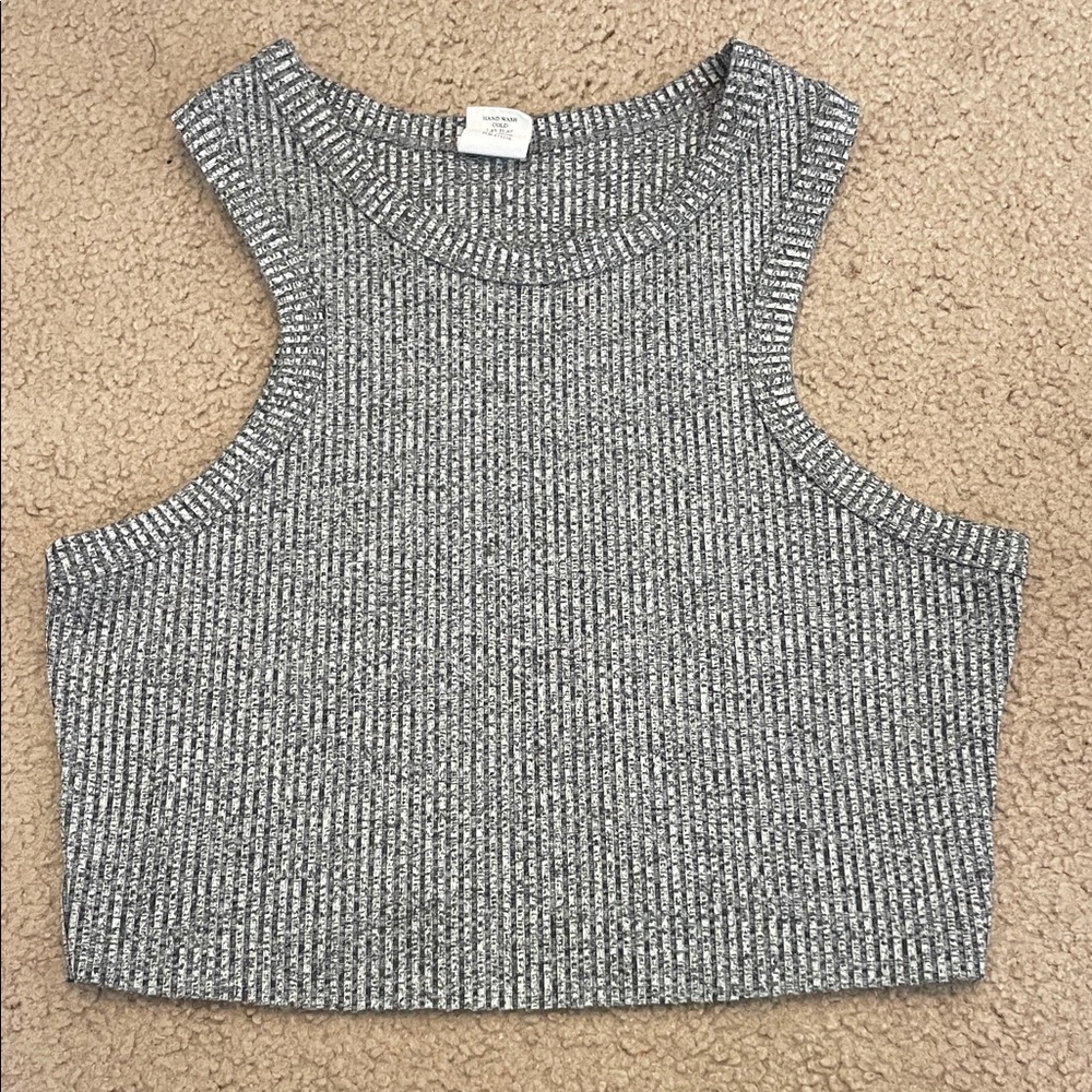 Tilly's Black and White Ribbed Crop Top